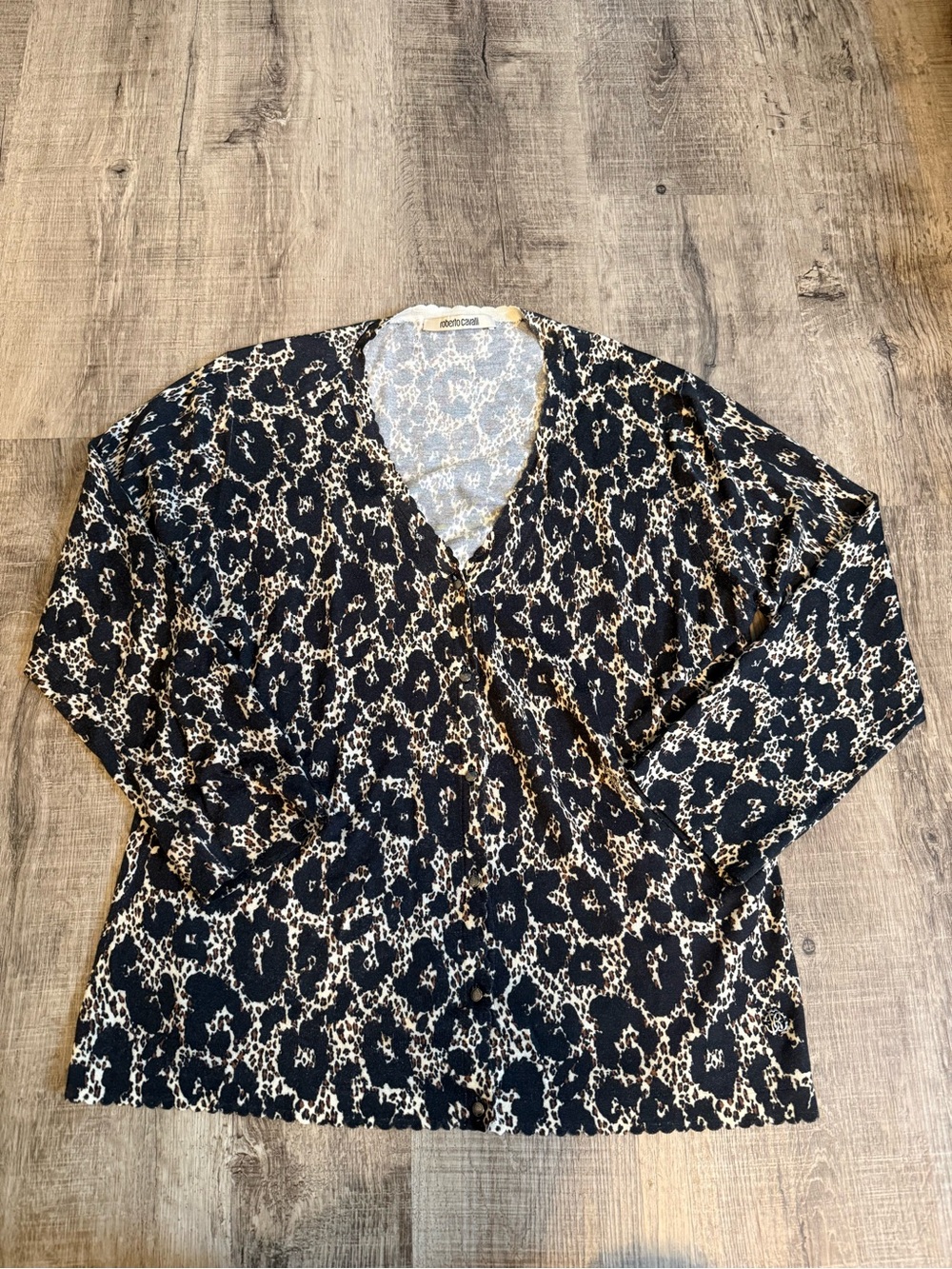 Roberto Cavalli Leopard Print Twinset - Set of Tank and Cardigan IT48 or L/XL